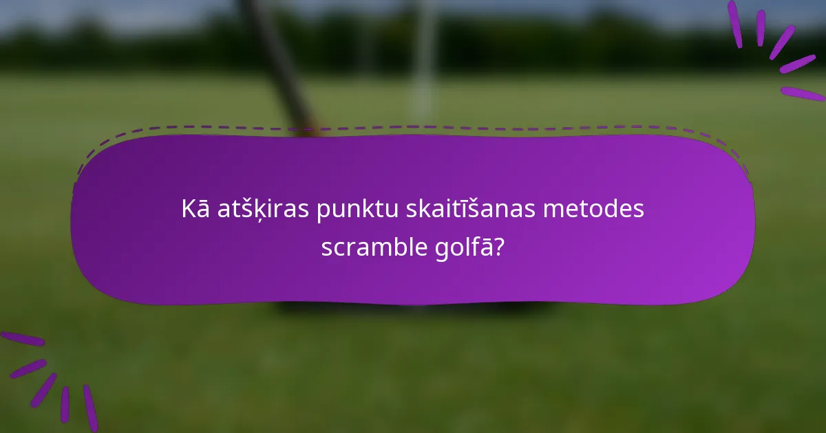 Kā atšķiras punktu skaitīšanas metodes scramble golfā?