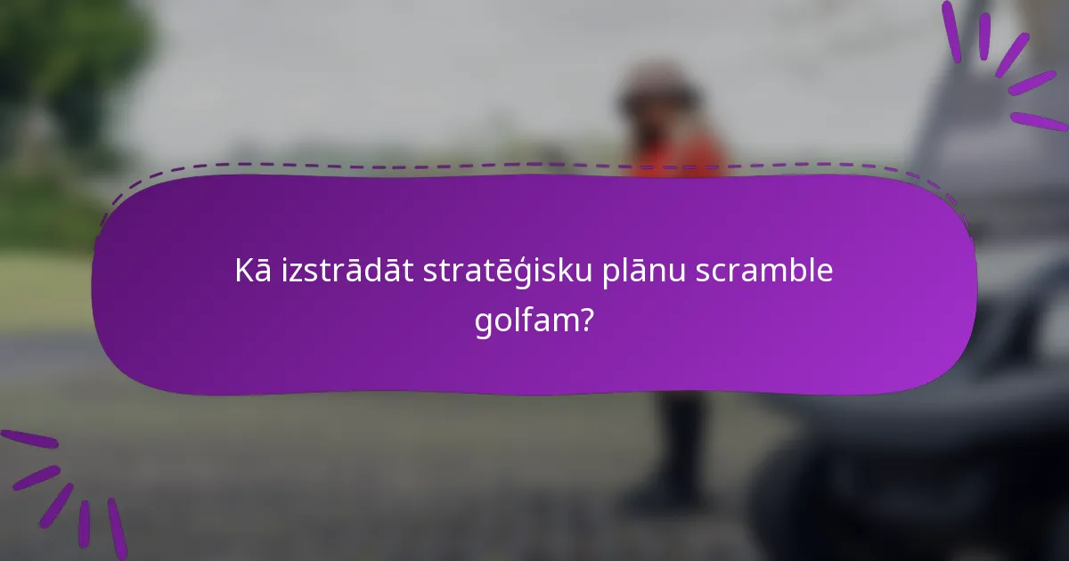 Kā izstrādāt stratēģisku plānu scramble golfam?